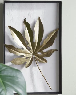 Vægdekoration Blad CURIUM Metal 50 cm Multifarvet
