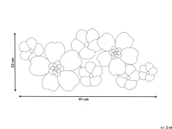 Vægdekoration Blomst LANTHANUM Metal 52 cm Beige