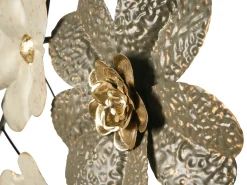 Vægdekoration Blomst LANTHANUM Metal 52 cm Beige