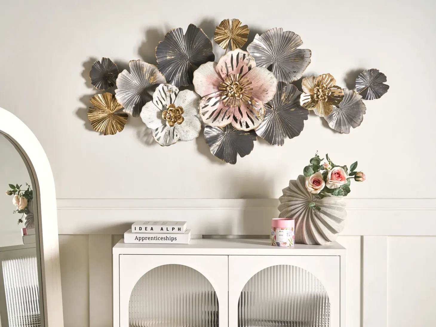 Vægdekoration Blomst MOLYBDENIUM Metal 60 cm Multifarvet
