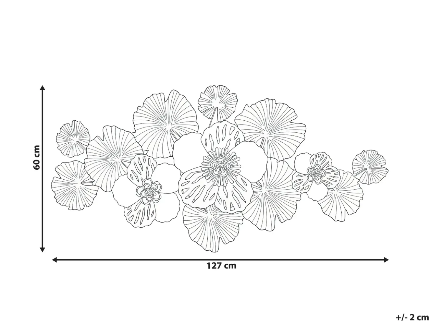 Vægdekoration Blomst MOLYBDENIUM Metal 60 cm Multifarvet