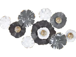 Vægdekoration Blomst POTASSIUM Metal 49 cm Grå