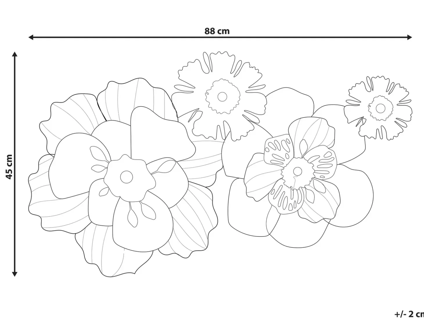 Vægdekoration Blomst SCANDIUM Metal 45 cm Rød