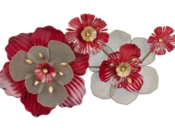 Vægdekoration Blomst SCANDIUM Metal 45 cm Rød