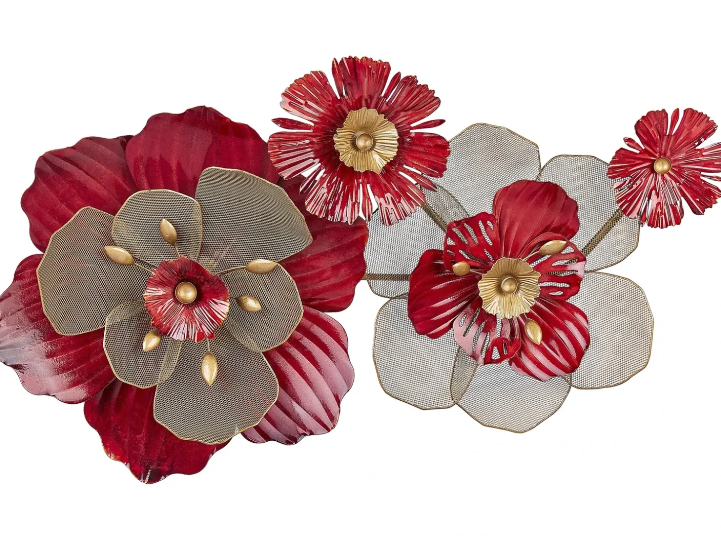 Vægdekoration Blomst SCANDIUM Metal 45 cm Rød