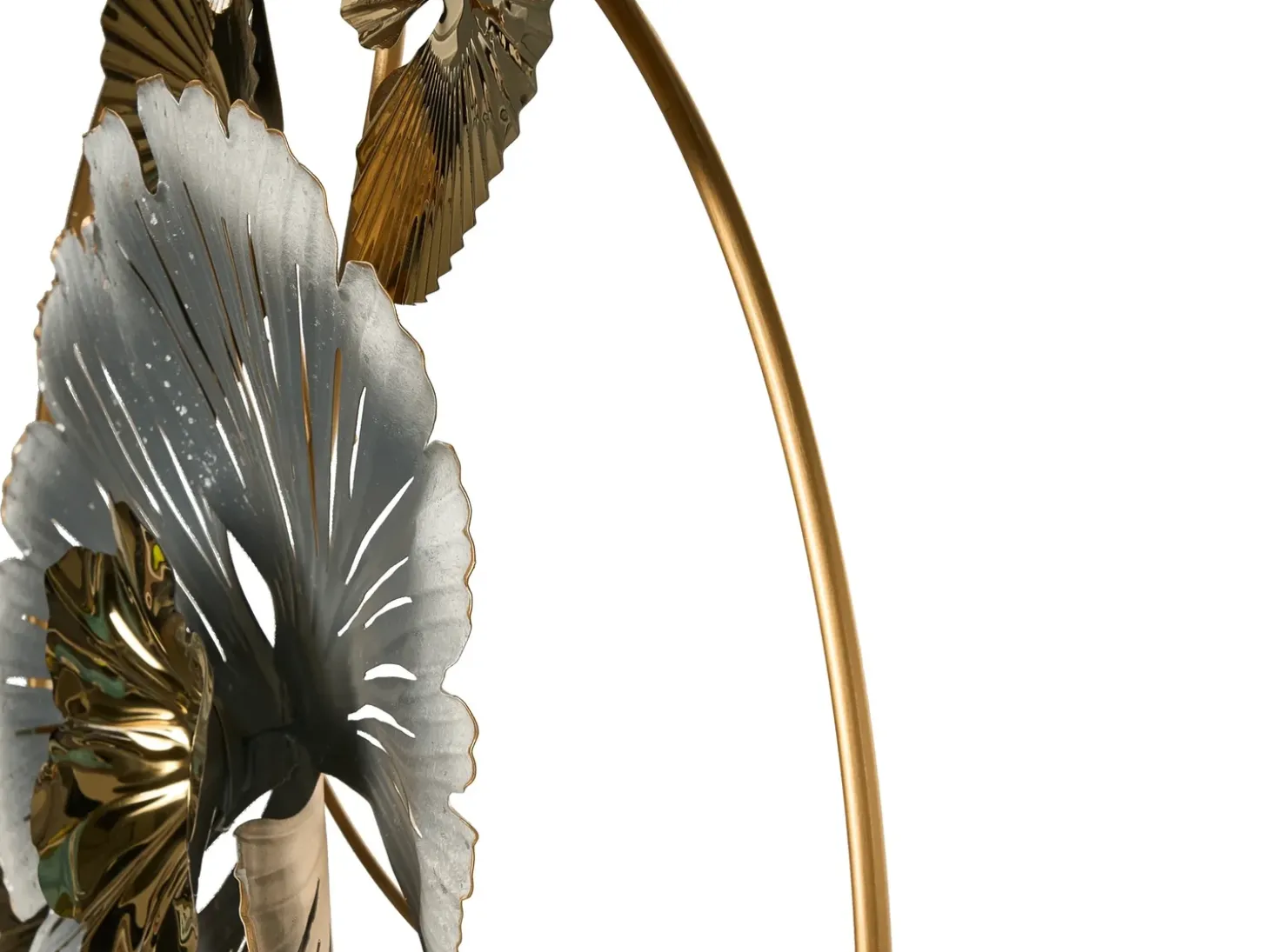 Vægdekoration Blomst TERBIUM Metal 56 cm Guld