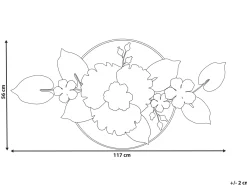 Vægdekoration Blomst TERBIUM Metal 56 cm Guld