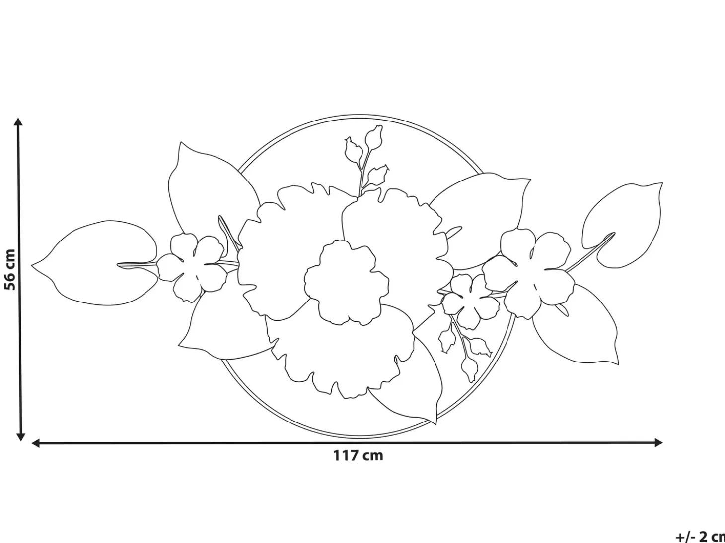 Vægdekoration Blomst TERBIUM Metal 56 cm Guld