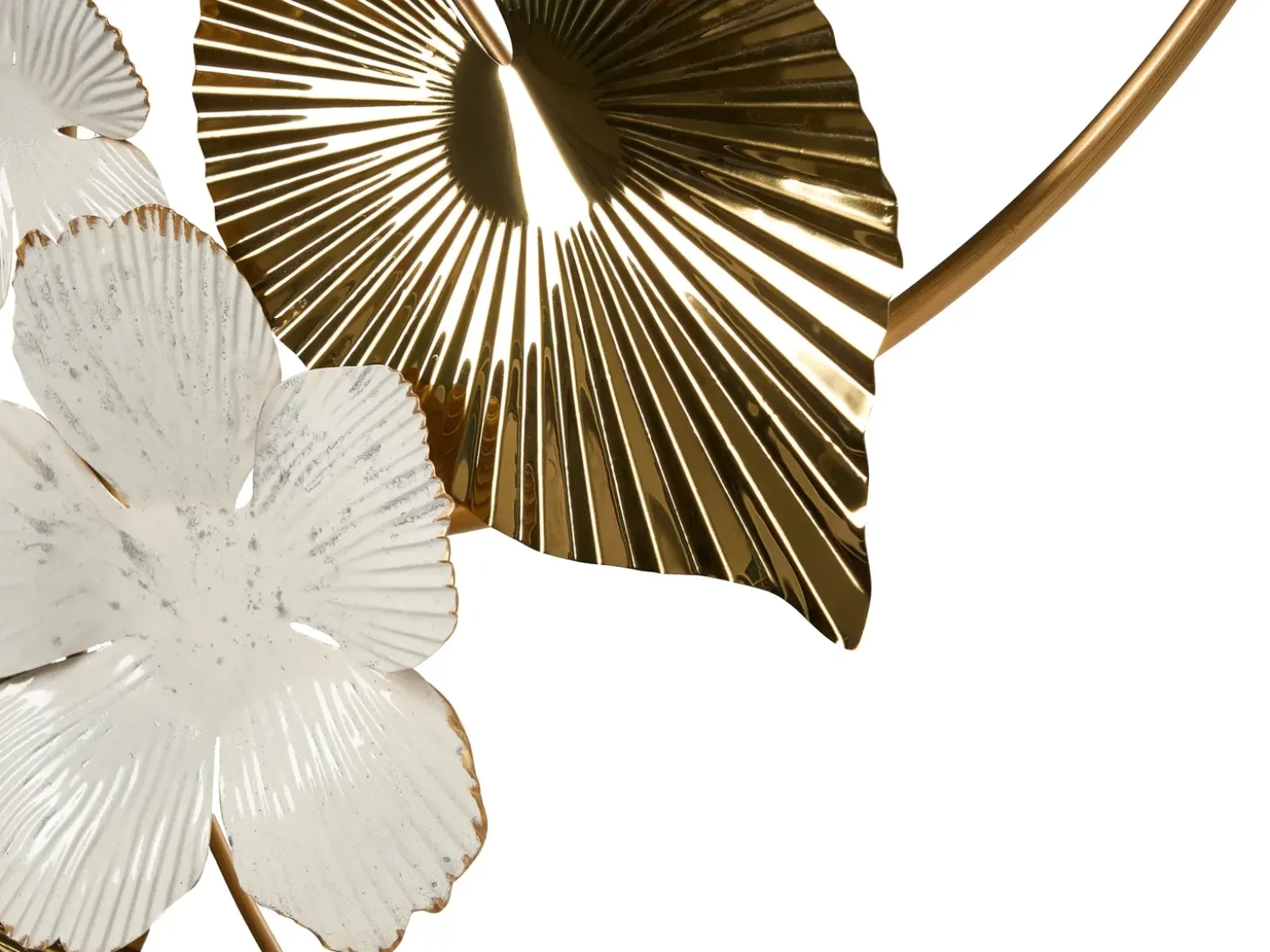 Vægdekoration Blomst TERBIUM Metal 56 cm Guld