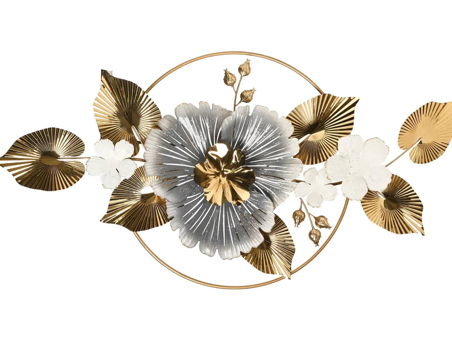Vægdekoration Blomst TERBIUM Metal 56 cm Guld
