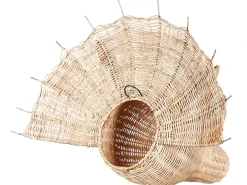 Vægdekoration Dinosaur BIOKO Rattan 44 cm Naturlig