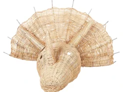 Vægdekoration Dinosaur BIOKO Rattan 44 cm Naturlig