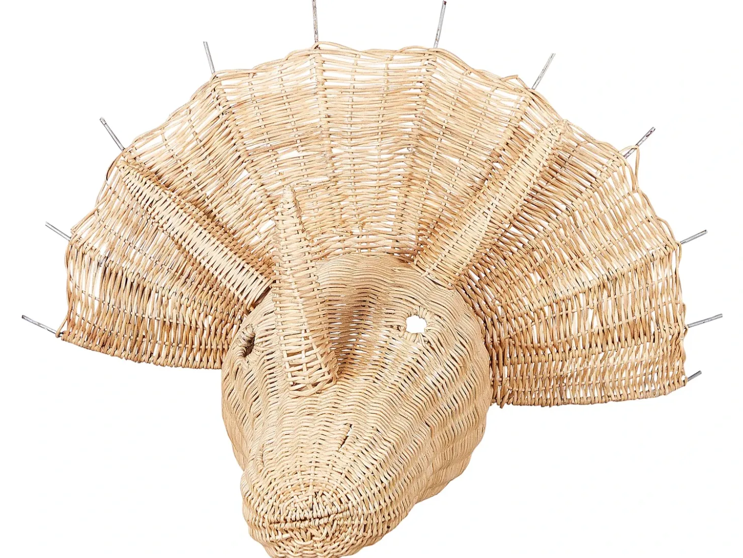 Vægdekoration Dinosaur BIOKO Rattan 44 cm Naturlig