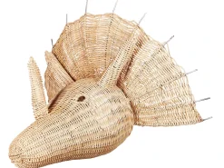 Vægdekoration Dinosaur BIOKO Rattan 44 cm Naturlig