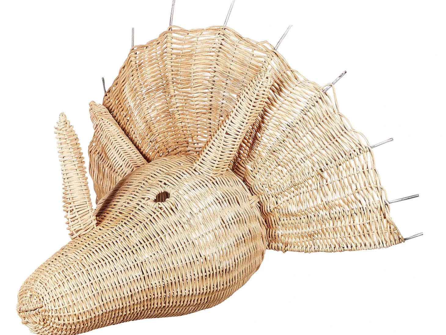 Vægdekoration Dinosaur BIOKO Rattan 44 cm Naturlig