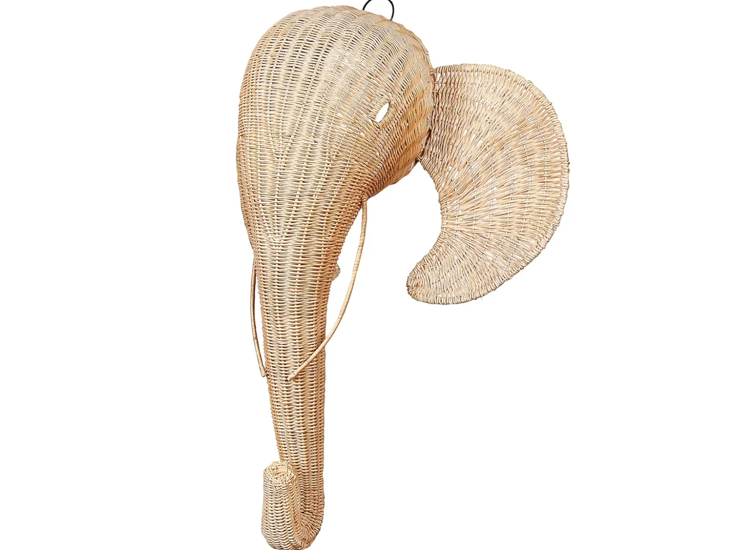 Vægdekoration Elefant GRUNEY Rattan 83 cm Naturlig