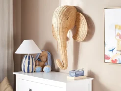 Vægdekoration Elefant GRUNEY Rattan 83 cm Naturlig
