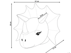 Vægdekorationer til børn Dinosaur REXX Bomuld 29 cm Lys Beige