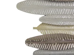 Vægdekoration Fjer ANTIMONY Metal 37 cm Sølv