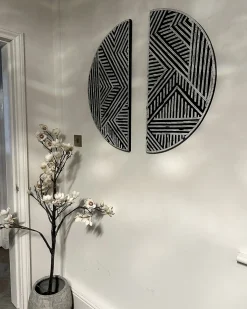 Vægdekoration MANDAU Glas 76 cm Sort