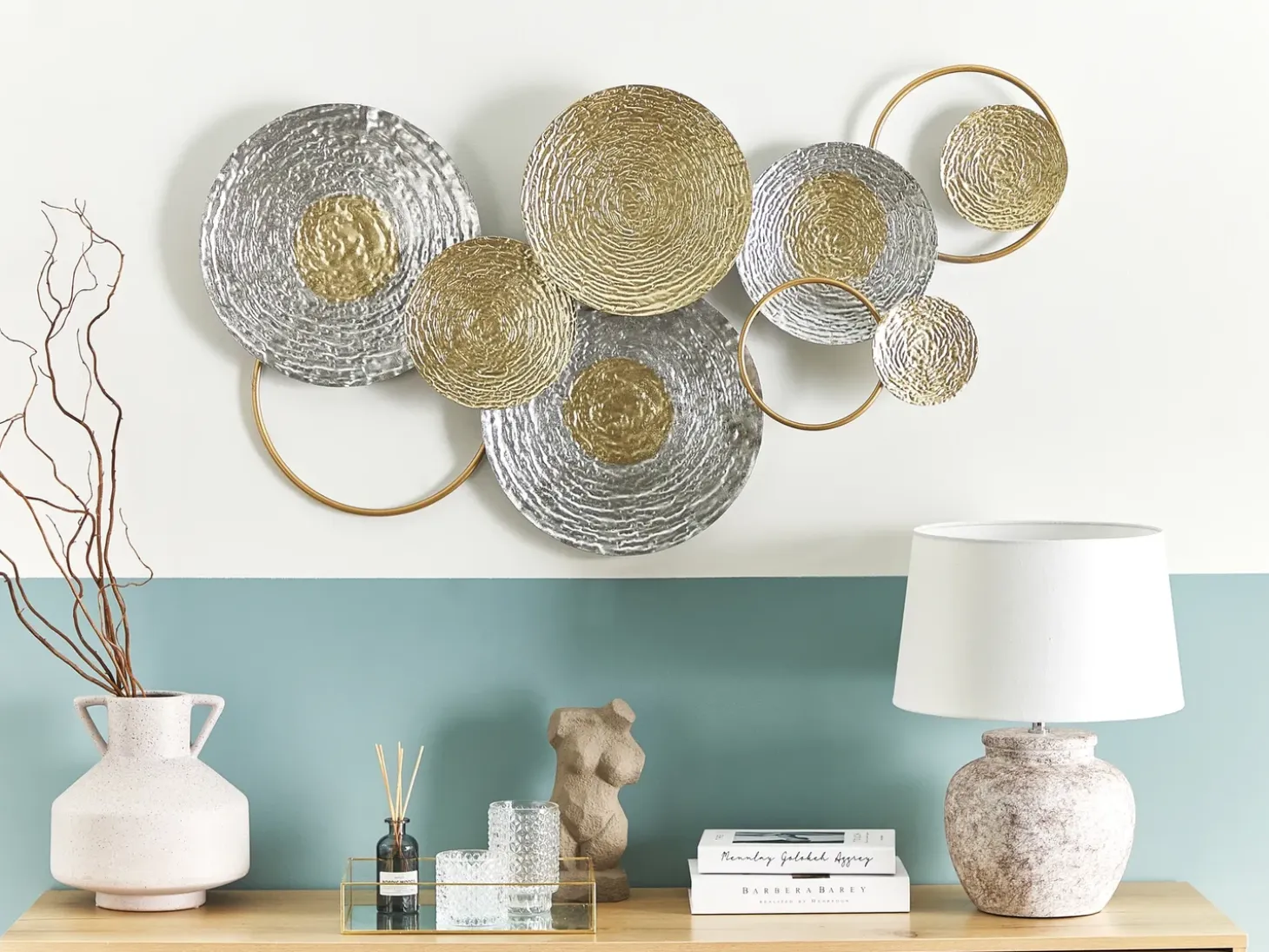 Vægdekoration VANADIUM Metal 60 cm Guld