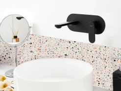 Væghængt håndvaskarmatur CHAPALA Messing Sort