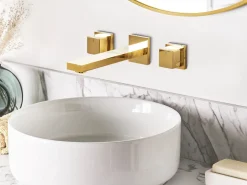 Væghængt håndvaskarmatur PAILON Messing Guld