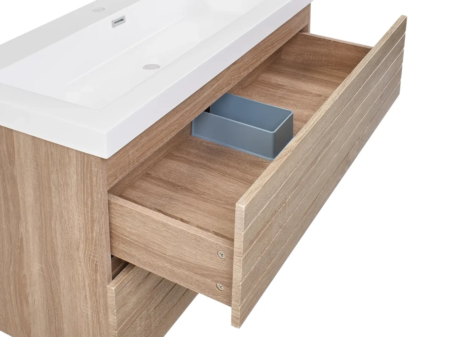 Væghængt underskab med håndvask URUCU Lysebrun
