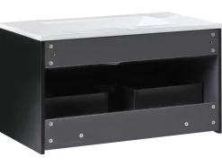 Væghængt underskab med håndvask BONAIRE Sort