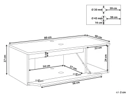 Væghængt vaskeskab RUPANCO 80 cm Hvid