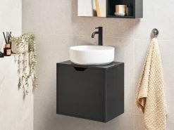 Væghængt vaskeskab SUZANO 45 cm Sort