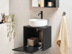 Væghængt vaskeskab SUZANO 45 cm Sort