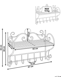 Væghylde OSORNO Metal Sort