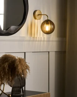 Væglampe BOOMI Mørkebrun Glas
