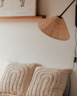 Væglampe PALENA Naturlig Rattan Justerbar