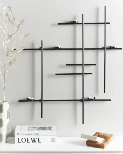 Væglysestage PORTO 74 cm Sort