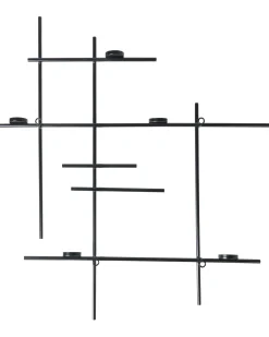 Væglysestage PORTO 74 cm Sort