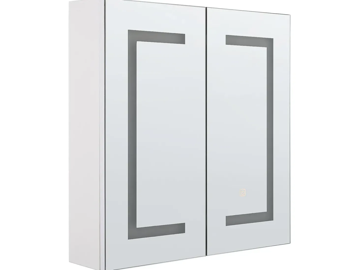 Vægmonteret spejlskab til badeværelset LED MAZARREDO 60 cm 60 cm Hvid