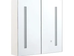 Vægmonteret spejlskab til badeværelset LED CHABUNCO 60 cm 60 cm Hvid