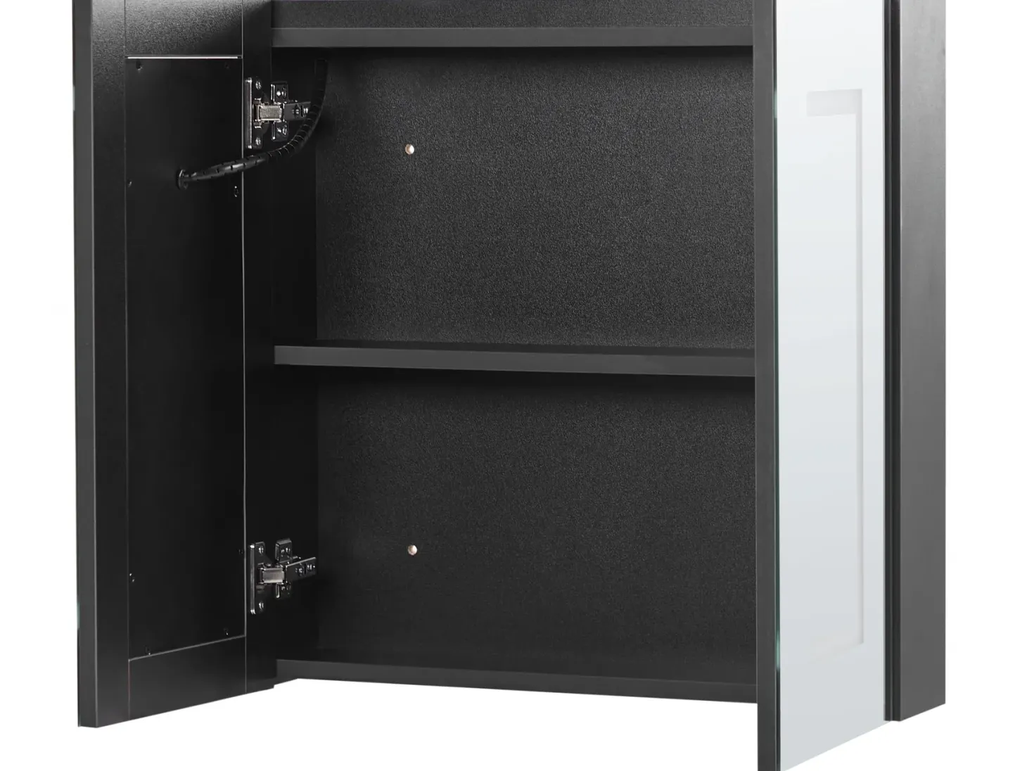 Vægmonteret spejlskab til badeværelset LED MAZARREDO 60 cm 60 cm Sort
