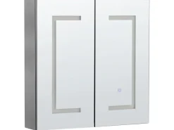 Vægmonteret spejlskab til badeværelset LED MAZARREDO 60 cm 60 cm Sort
