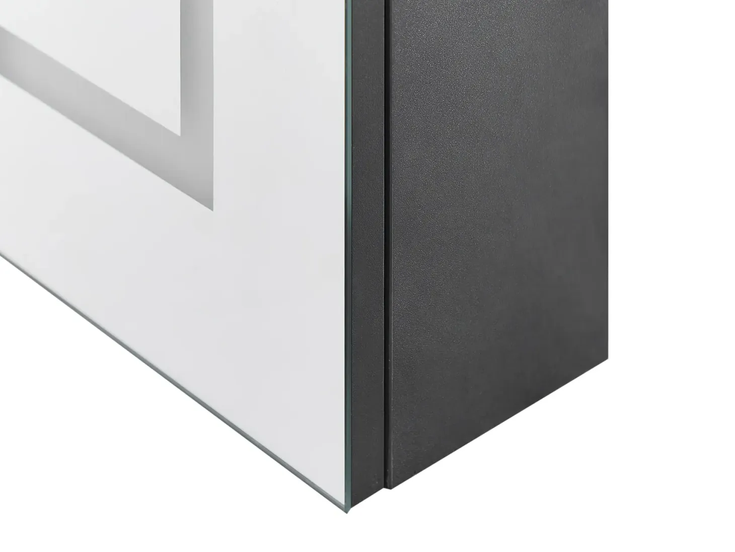 Vægmonteret spejlskab til badeværelset LED MAZARREDO 60 cm 60 cm Sort