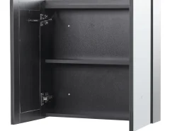 Vægmonteret spejlskab til badeværelset LED CHABUNCO 60 cm 60 cm Sort