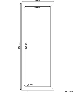Vægspejl AJACCIO 50 cm 130 cm Sølv