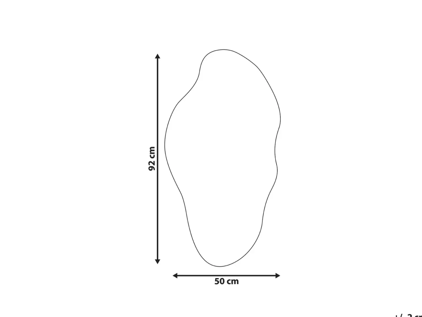 Vægspejl ASSIGNY 50 cm 92 cm Brun