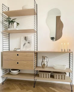 Vægspejl AUXERRE 40 cm 80 cm Sølv