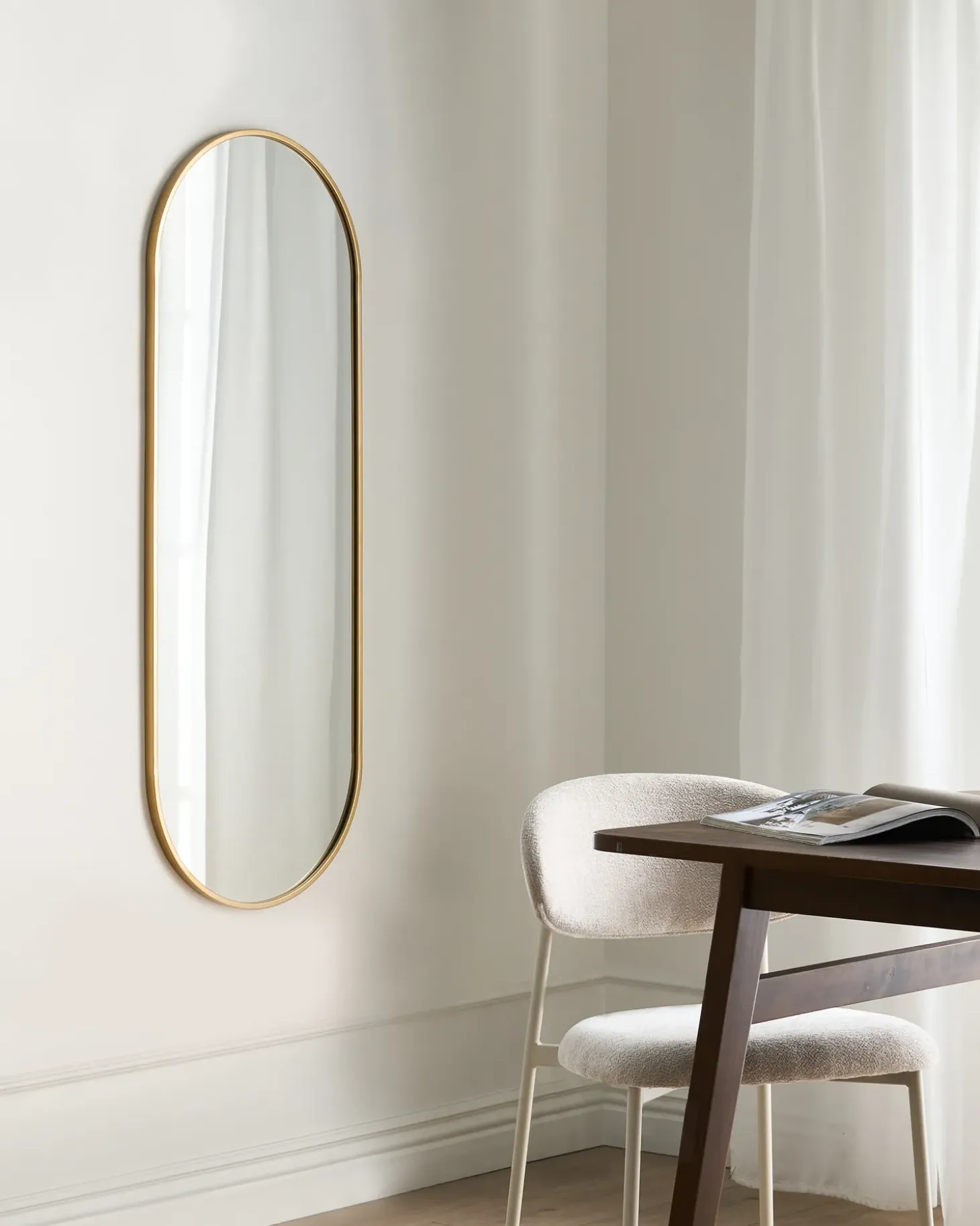 Vægspejl AZEVILLE 46 cm 122 cm Metal Guld