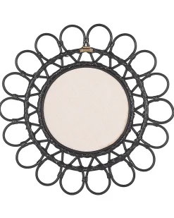 Vægspejl BABAI 60 cm 60 cm Rattan Sort
