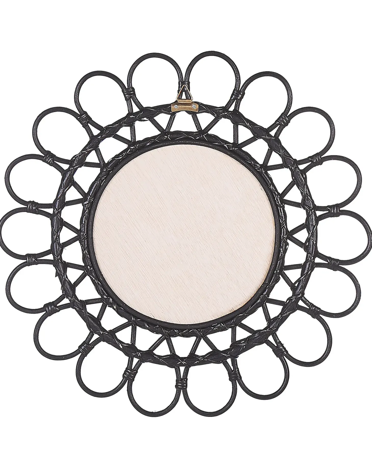 Vægspejl BABAI 60 cm 60 cm Rattan Sort