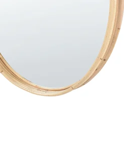 Vægspejl BARUNG 60 cm 60 cm Rattan Naturlig Beige
